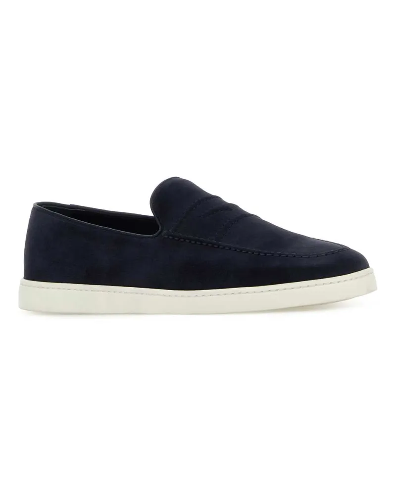 Church's Men's Navy Blue Suede Peebles Loafers Mocassini Navy