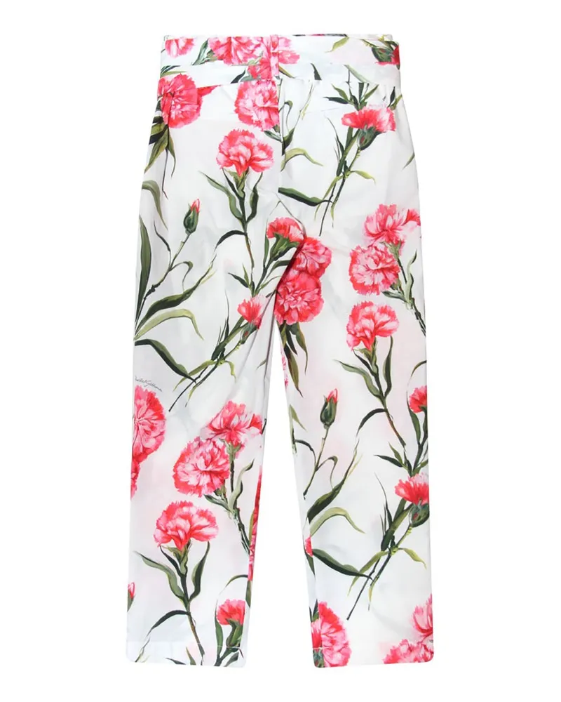 Dolce & Gabbana Carnation Cotton Trousers — Multicolor Multicolor