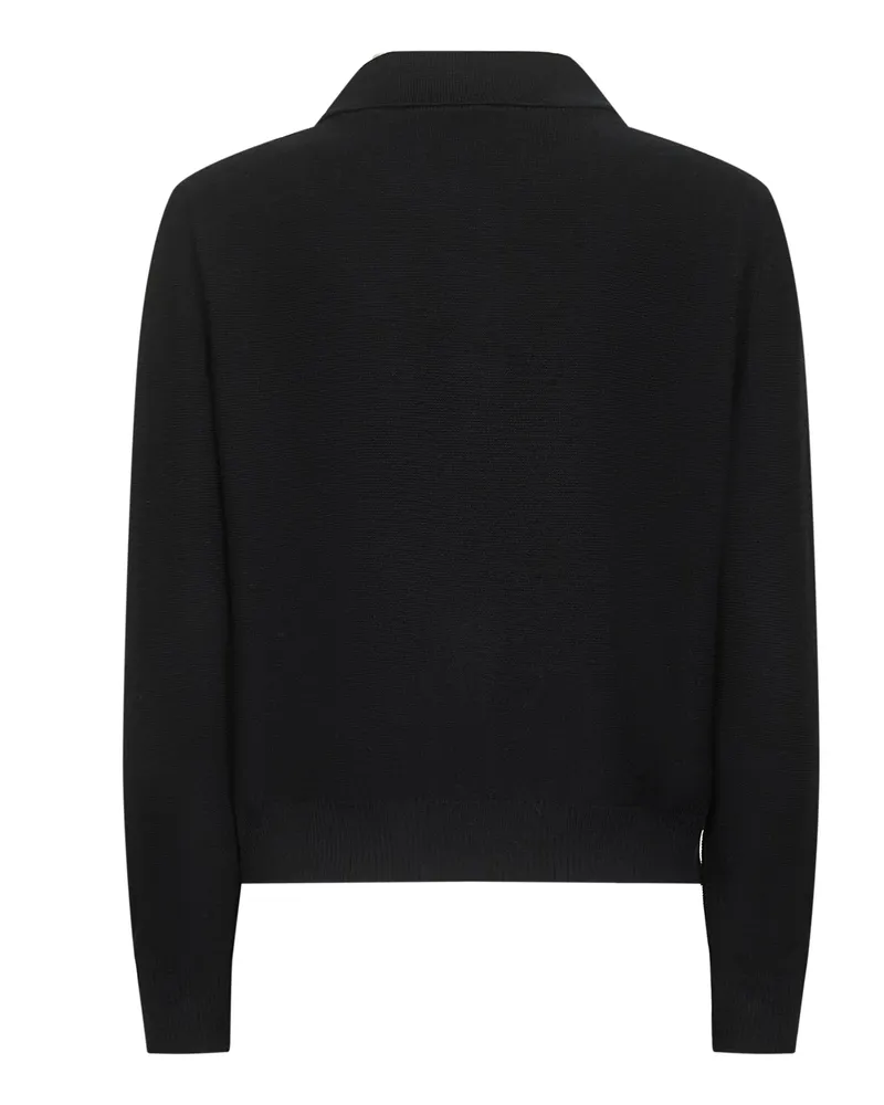Blanca Women's Knit Cardigan Black Virgin Wool Cardigans Sweater Black