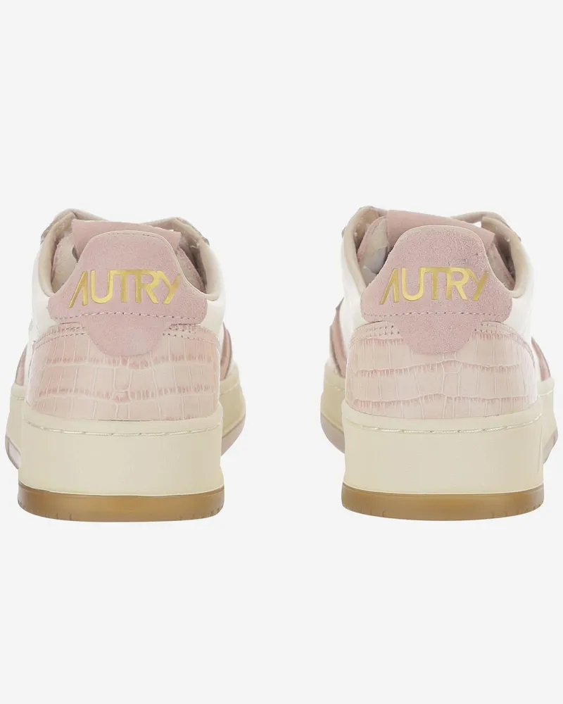 AUTRY Women's Leather Sneakers Medalist Low Multicolour Leather-Rubber Trainers Leather/rubber Pink