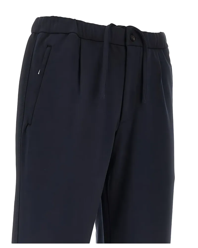 Emporio Armani Cotton Blend Trousers — Navy Navy