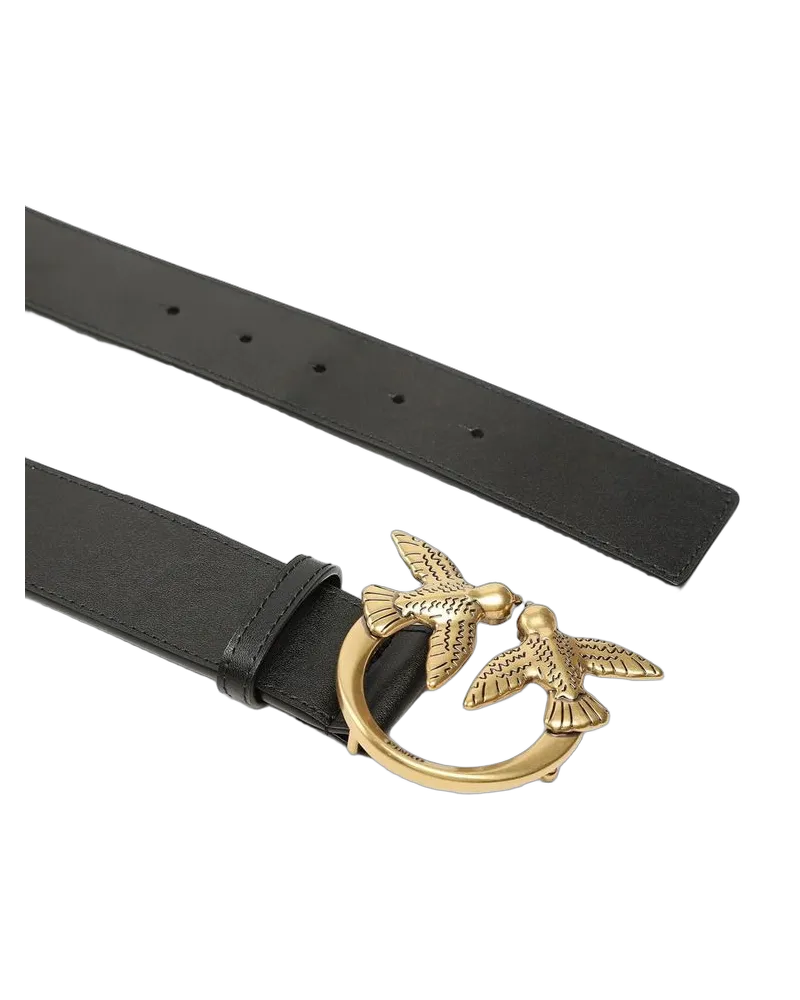 Pinko Women Belt Black Lamb Leather Accessories Black