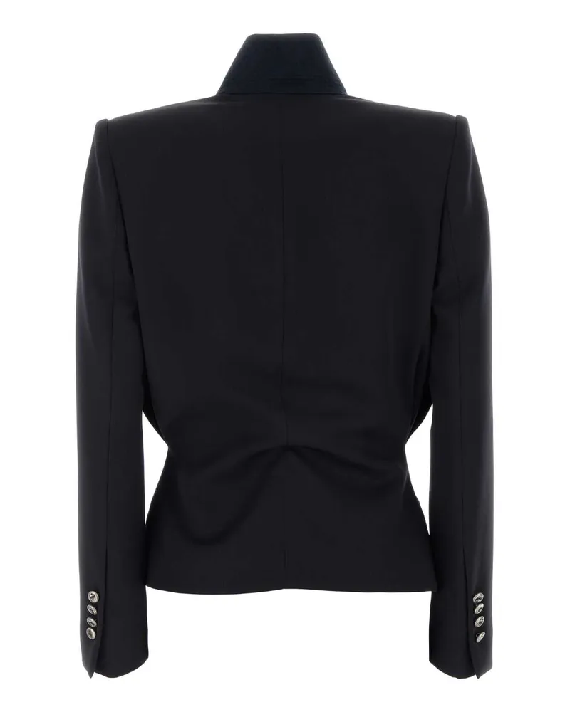 Alexander McQueen Women's Double-Breasted Wool Blazer Navy Blazers Navy