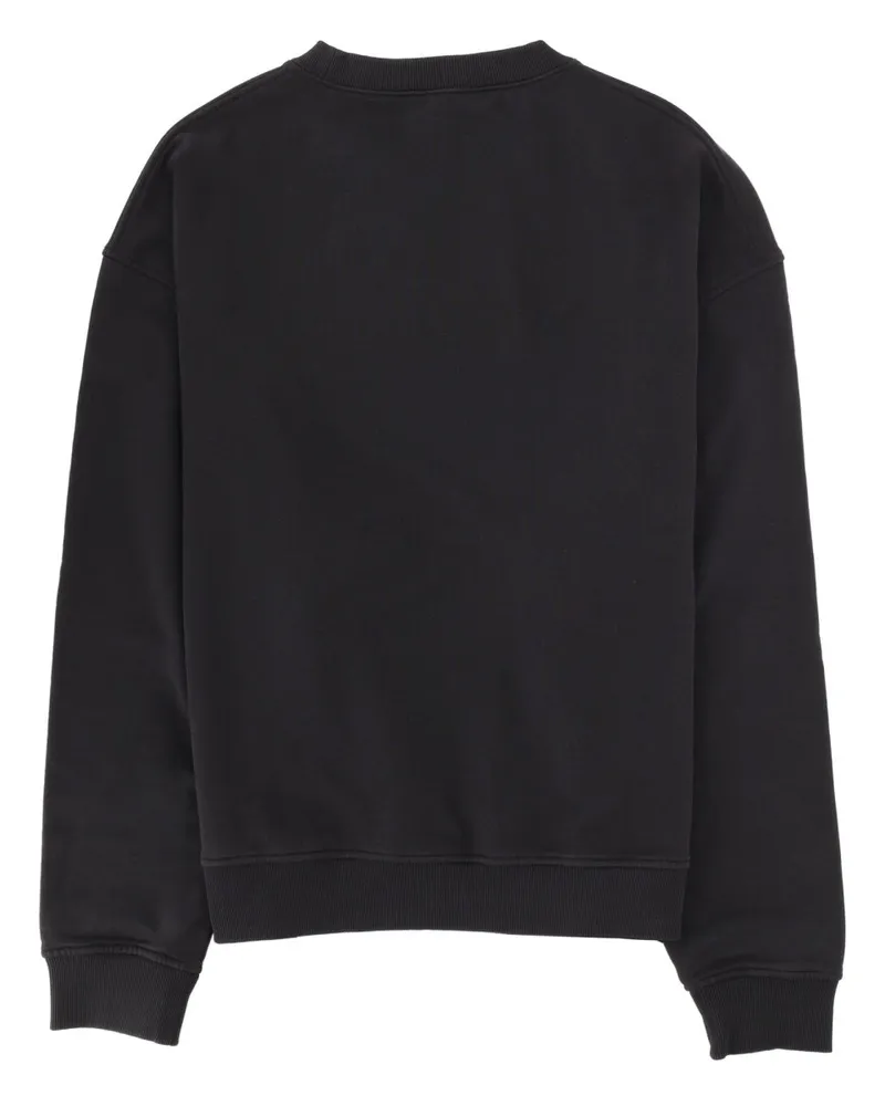 Palm Angels Logo Cotton-Lycra Sweatshirt — Black Black