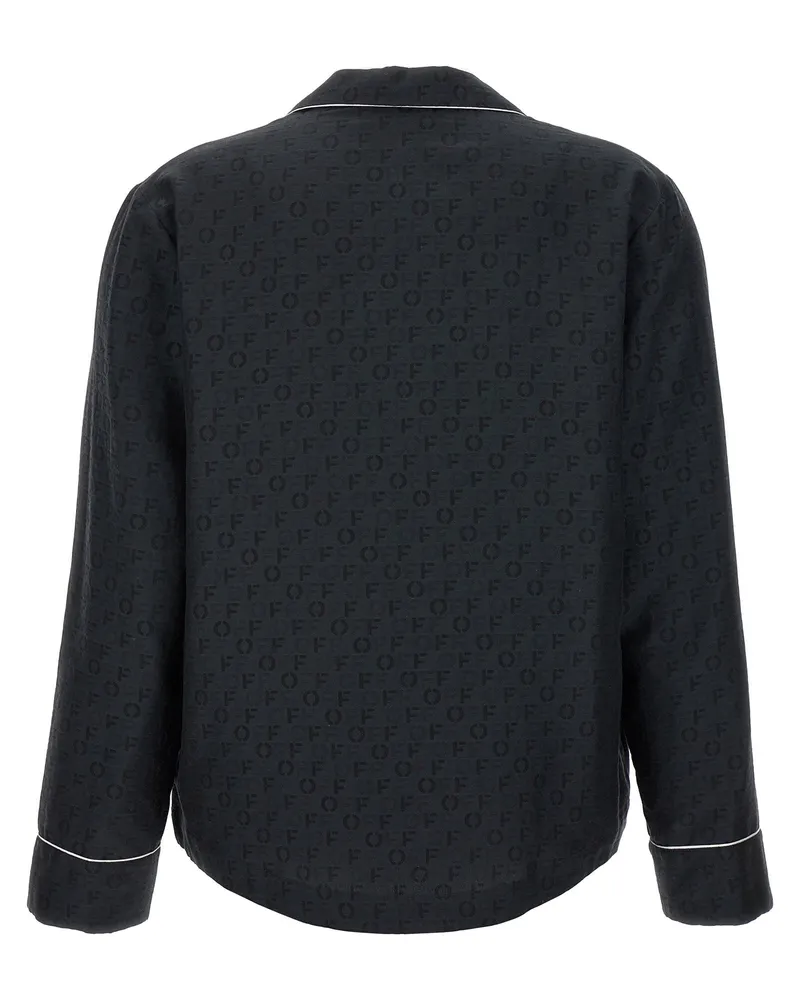 OFF-WHITE Jacquard Logo Pajama Shirt — Black Black