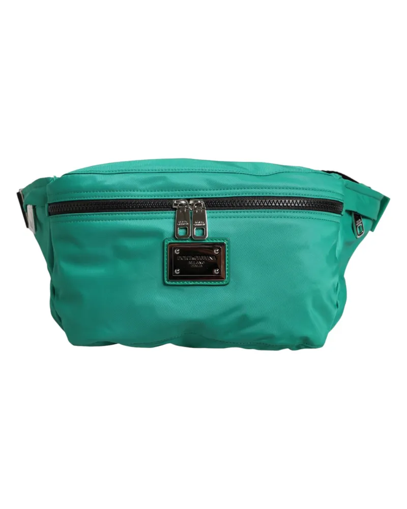 Dolce & Gabbana Green Logo Plaque Nylon Waist Fanny Pack Mens Borse Bag Ny+pa+05lf Green