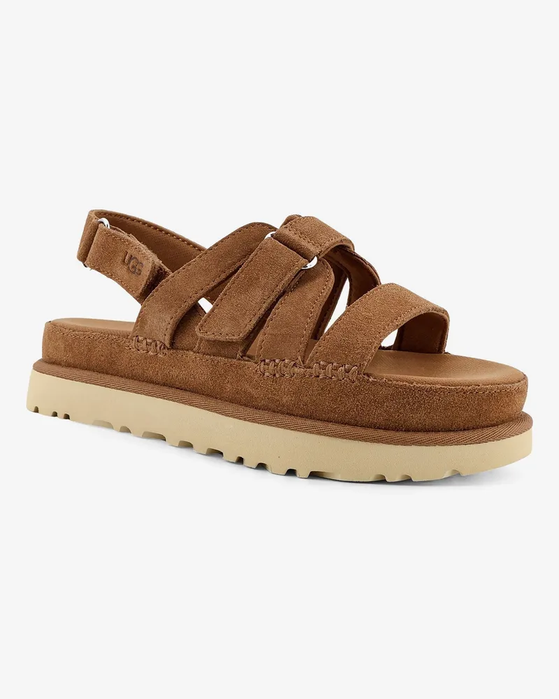UGG Women's Sandals Goldenstar Gleam Suede Beige Beige
