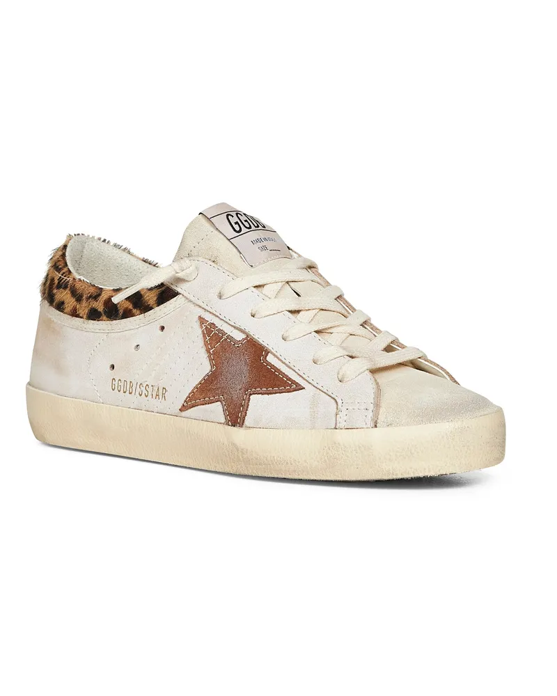 Golden Goose Women's Sneakers Super-Star Beige Calf Leather Trainers Beige