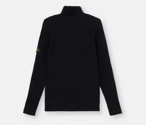 Ribbed Wool Turtleneck Sweater — Navy
