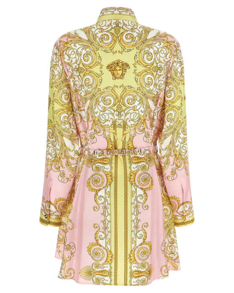 Versace Women's Multicolor Silk Short Dress Pink
