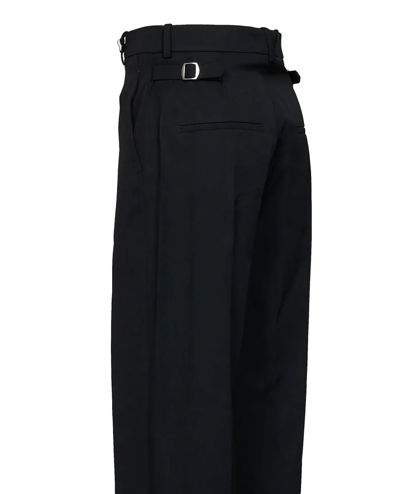 Bottega Veneta Grain de Poudre Wool Trousers — Black Black