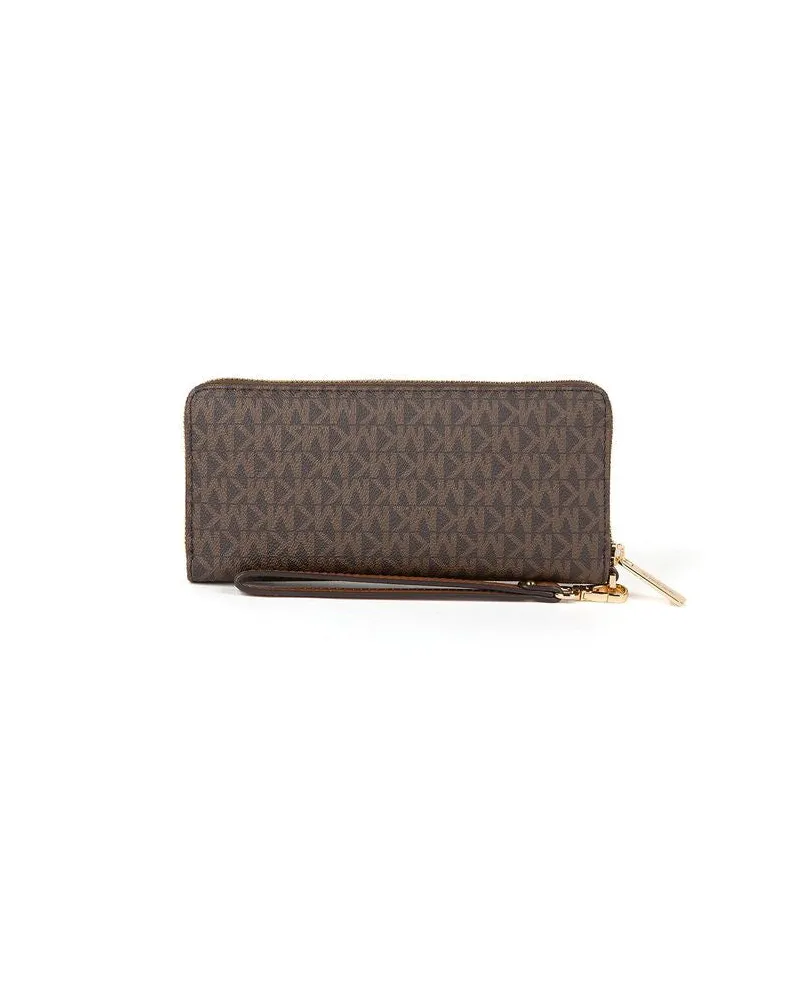 Michael Kors Women's Wallet Brown 89.coated Canvas Bags Polyester Brown