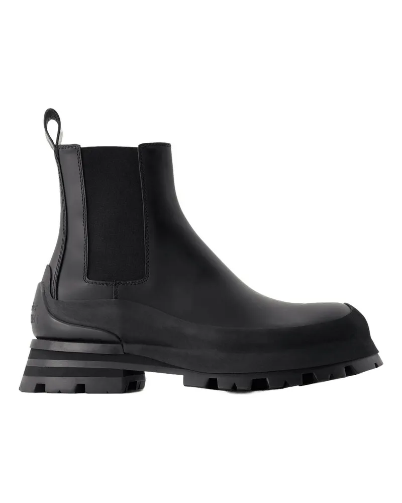 Alexander McQueen Men's Wander Ankle Boots -  Calfskin Black Shoes Ankle-Boots Black