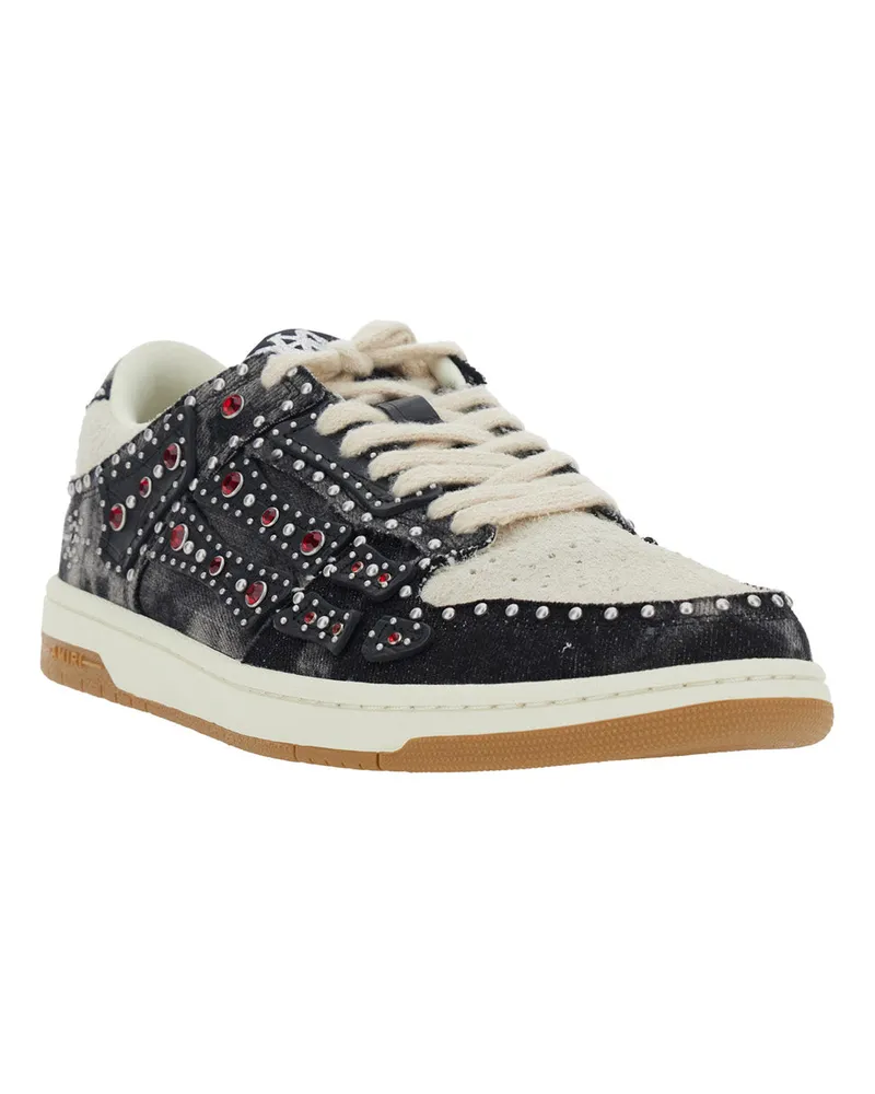 Amiri Men's Sneakers Skel Top Black Cotton Trainers Black