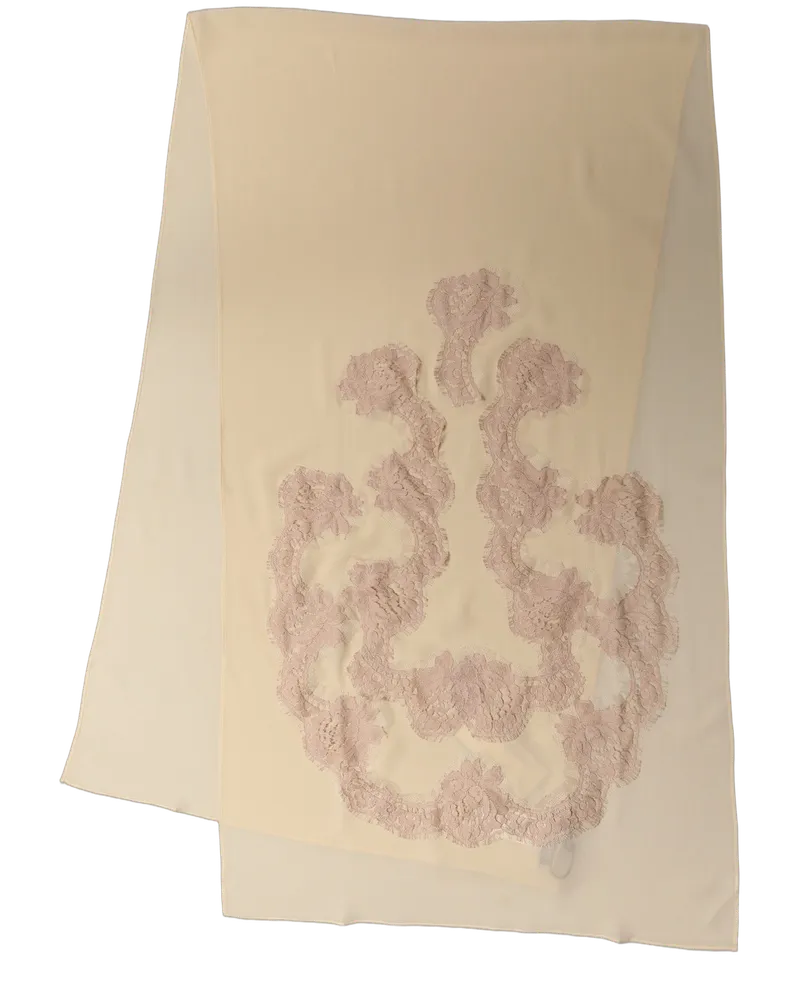 Dolce & Gabbana Ornate Lace Scarf — Beige Beige