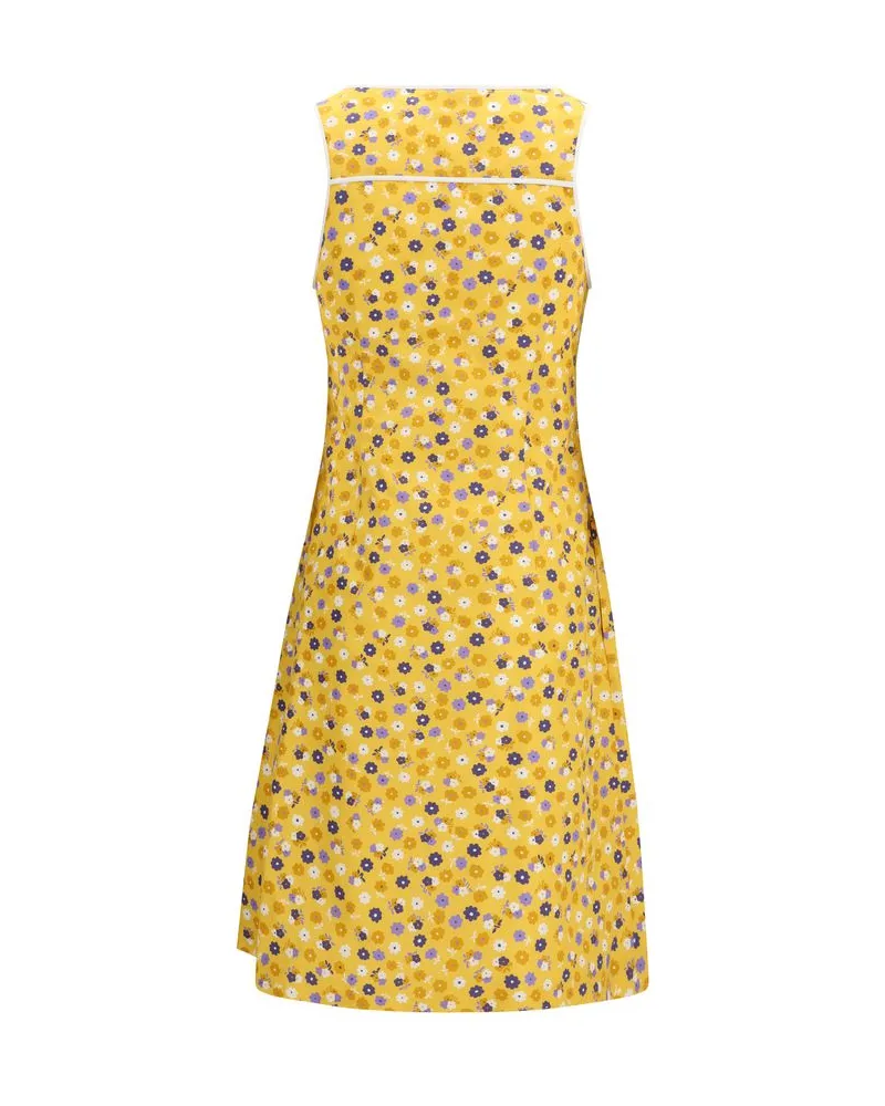 Miu Miu Women's Bicolor Cotton Casual Dress Yellow