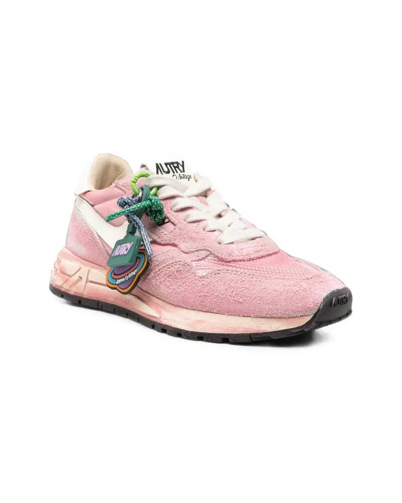 AUTRY Suede Panel Sneakers — Pink Pink