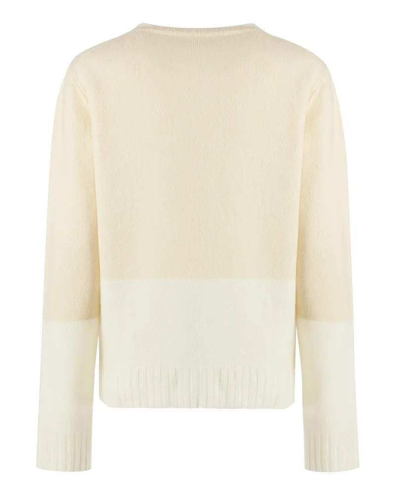 Jil Sander Women's Crew-Neck Wool Sweater Panna Beige