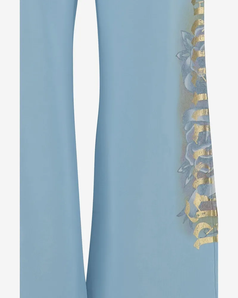Balenciaga Women's Cotton Tacky Jogging Pants Light Blue Trousers Blue