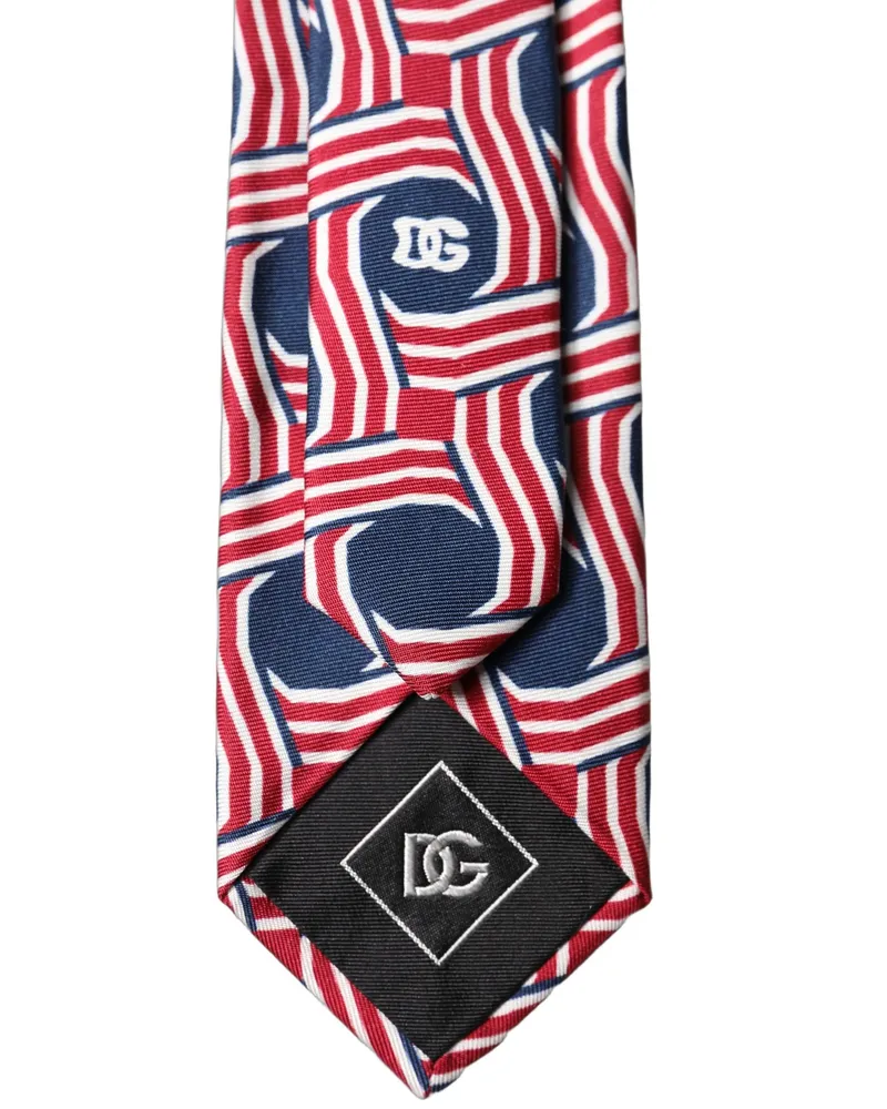 Dolce & Gabbana Multicolor Patterned Silk Adjustable Men Tied Necktie Tie Multicolor