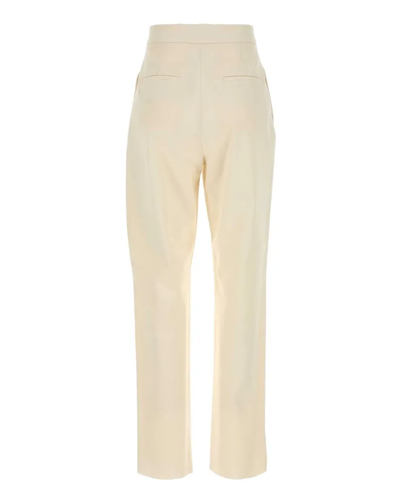 Max Mara Women's Ivory Cotton Dede Pant Bianco Exterior: Pantaloni Trousers Ivory