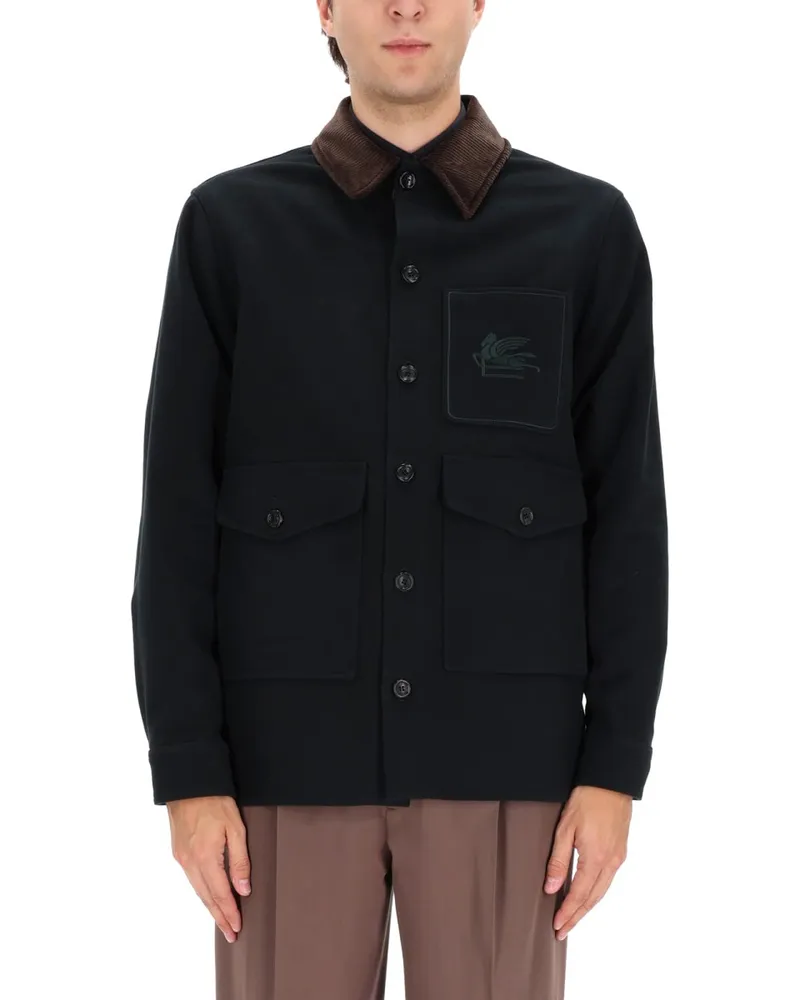 Etro Pegasus Detail Jacket — Green Green