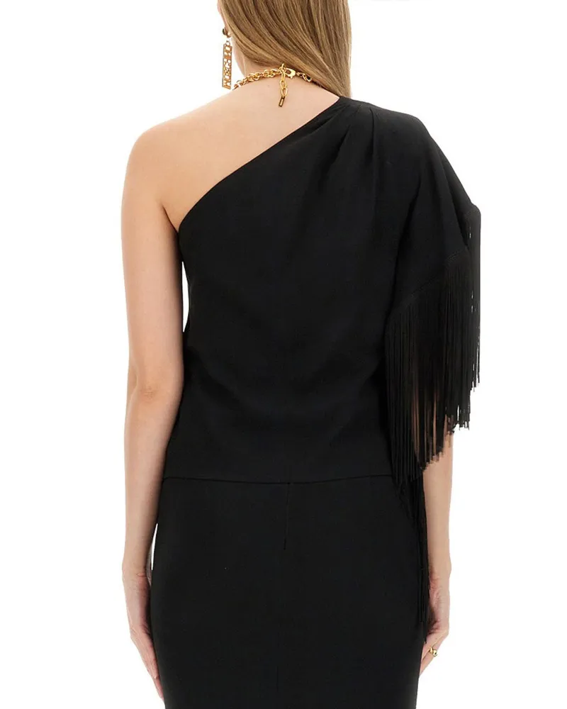 Moschino Acrylic Viscose Blend Blouse — Black Black