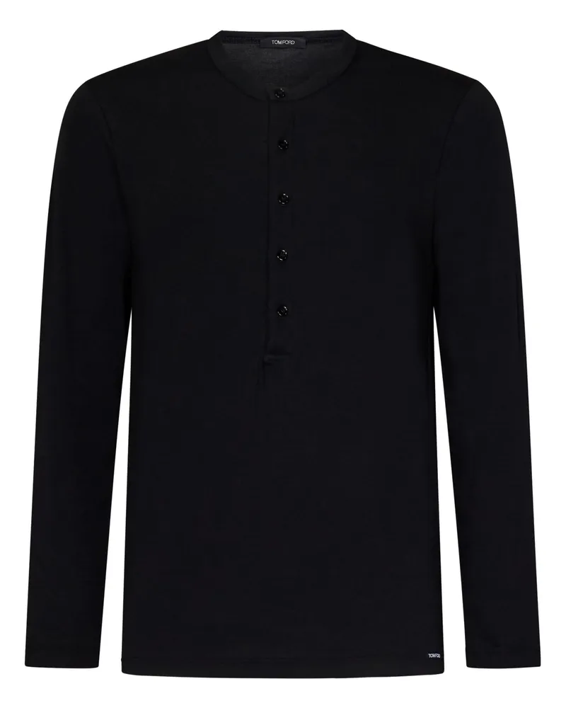 Tom Ford Men's Classic Fit T-Shirt Black Cotton T-Shirts And Polos Black