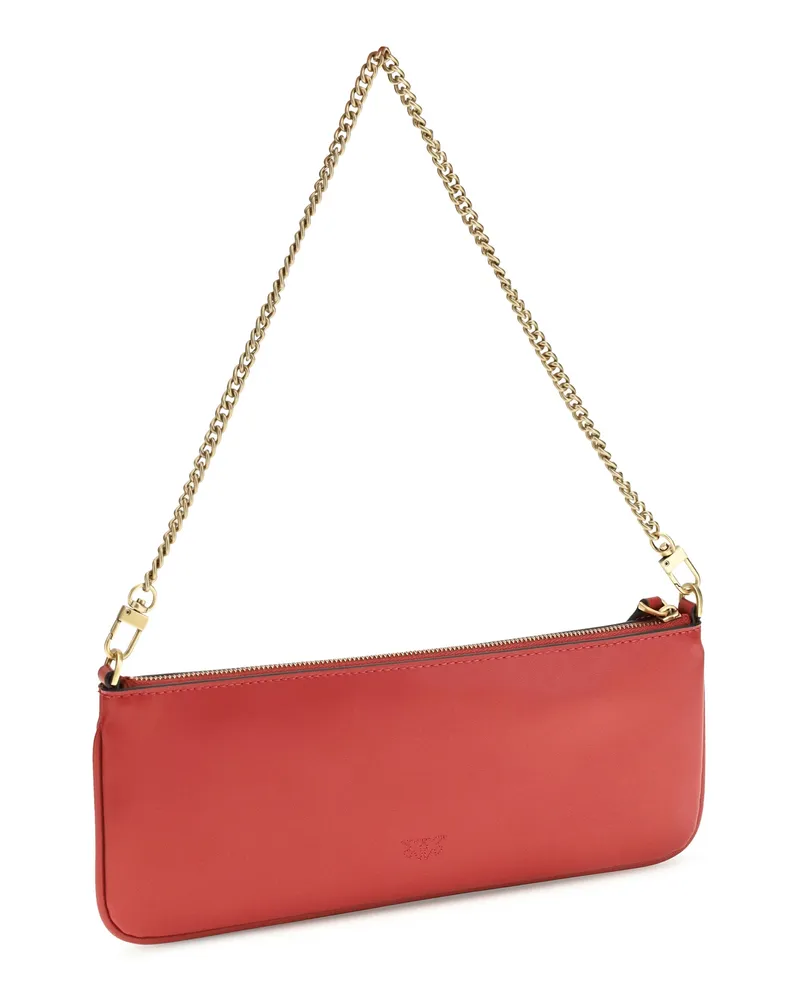 Pinko Women's Shoulder Bag Horizontal Flat Red Rio-Antique Gold Calf Leather (bos Taurus) Wallets & Purses Rio/antique Red