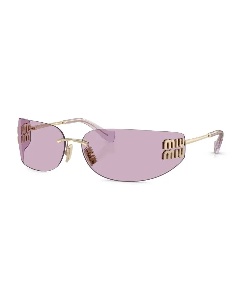Miu Miu SMUA51ZVN90O Rimless Sunglasses — Pink Pink