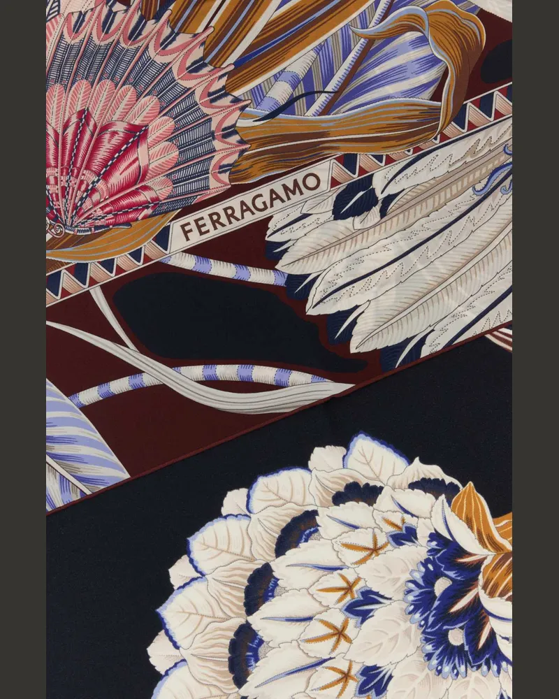 Ferragamo Navyplum Sciarpe E Foulard Exterior: Silk Scarfs Navy