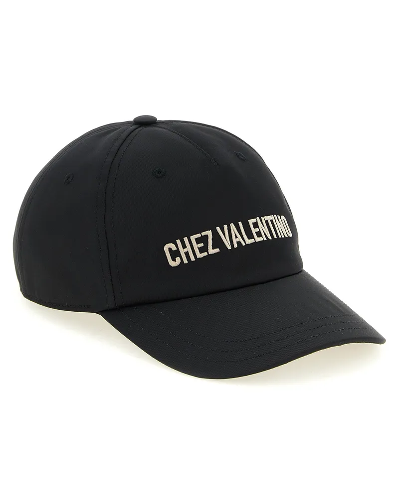 Valentino Garavani Logo-Embroidered Baseball Cap — Black Black