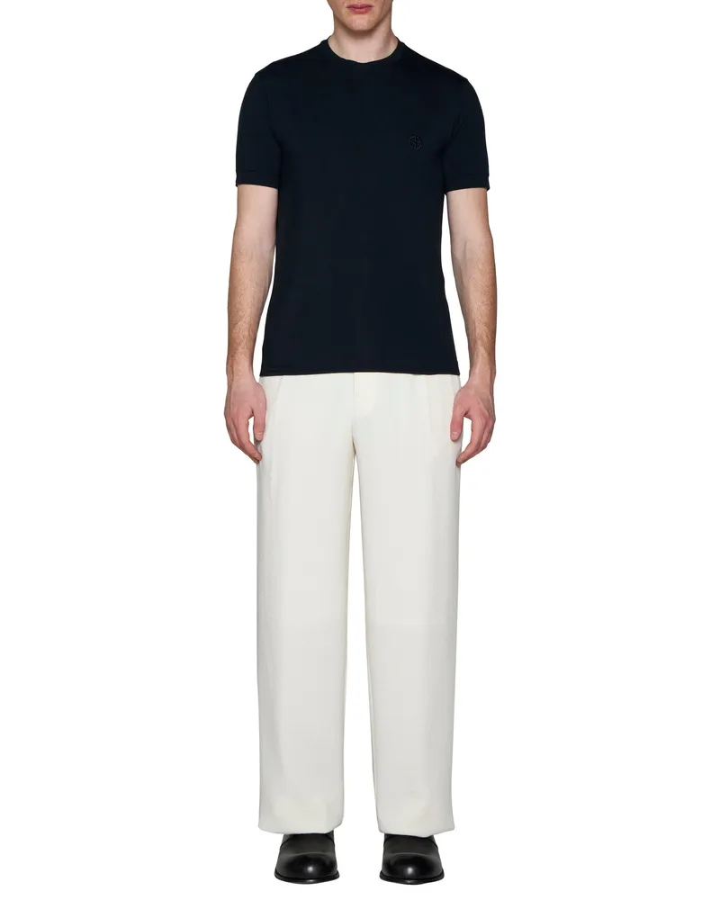 Giorgio Armani Stretch Viscose T-Shirt — Navy Navy