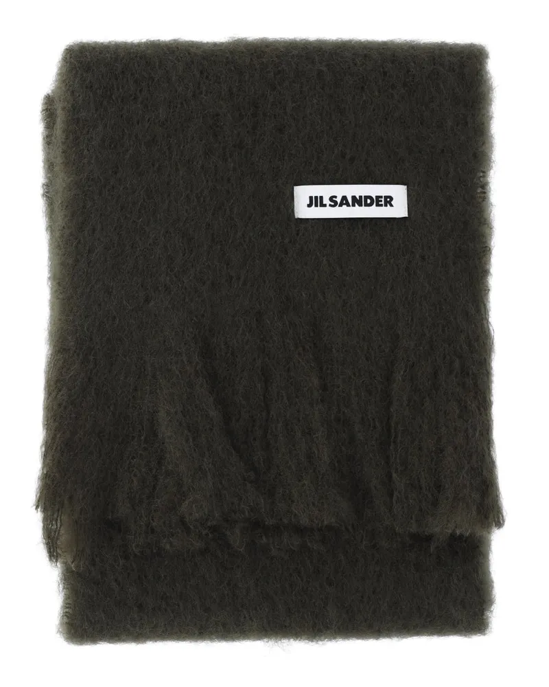 Jil Sander Men's Scarfs Green Mohair Green