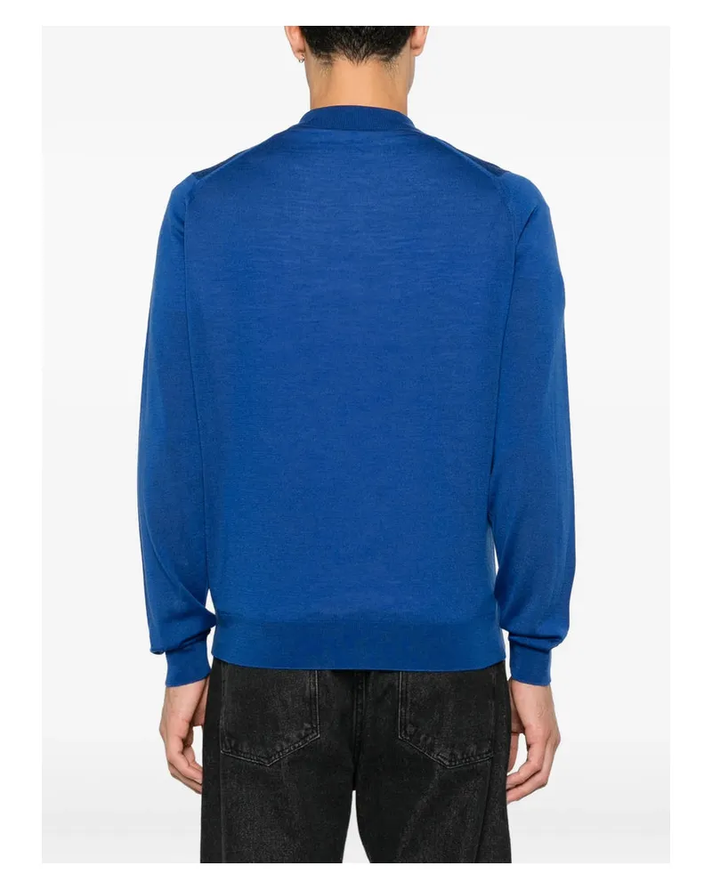 John Smedley Mablu Polo Sweater — Blue 