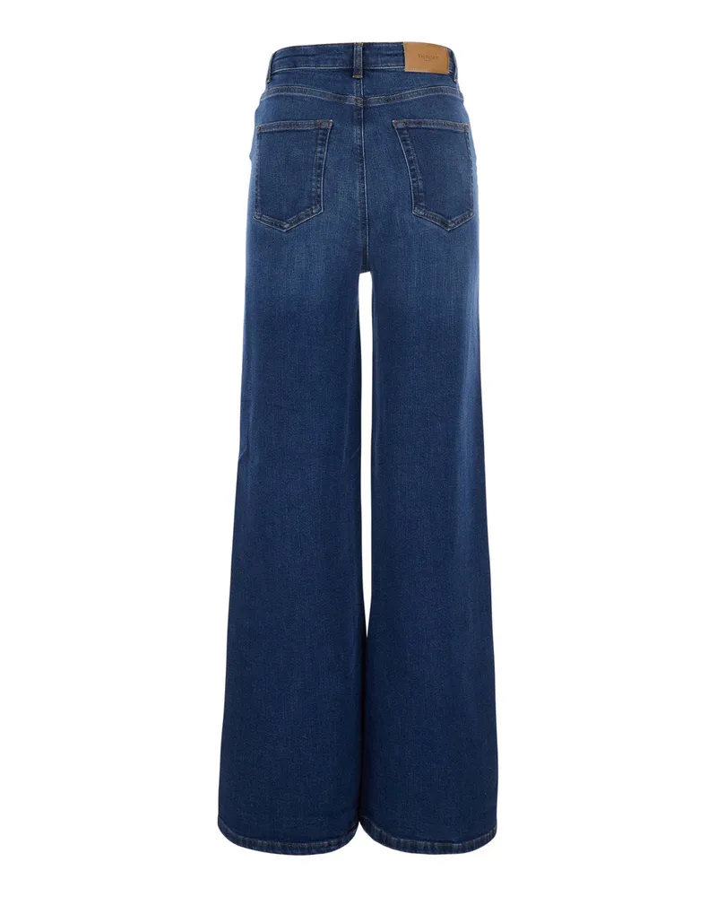 Twin-Set Women's Straight-Cut Blue Jeans Cotton Blue