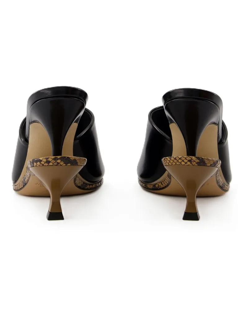 Jacquemus Women's Les Doubles Mules Sandals -  Leather Black Lambskin Shoes Black
