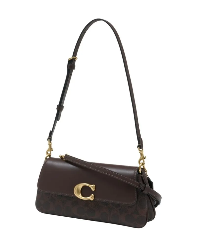 Coach Women's Signature Jet Shoulder Bag -  Canvas Brown Shoulder-Hobo-Bags Brown