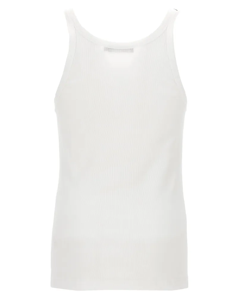 Dolce & Gabbana Ribbed Cotton Tank Top — White White