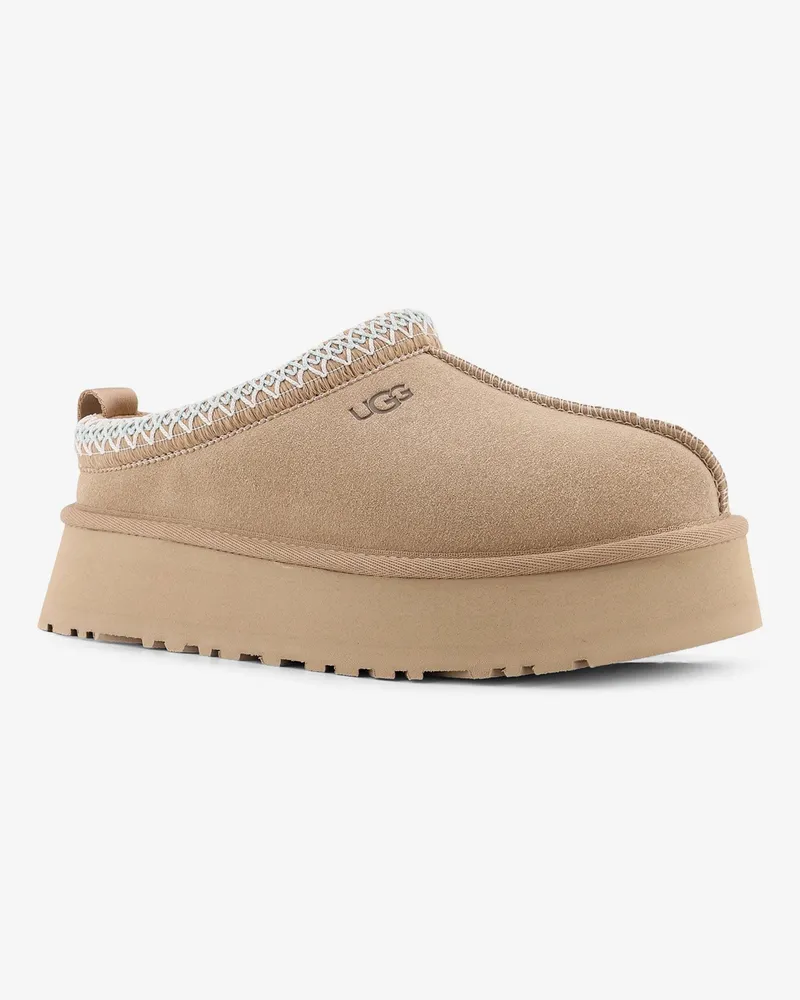 UGG Women's W Tazz Suede Sandals With Engraved Logo Beige Pelle Beige