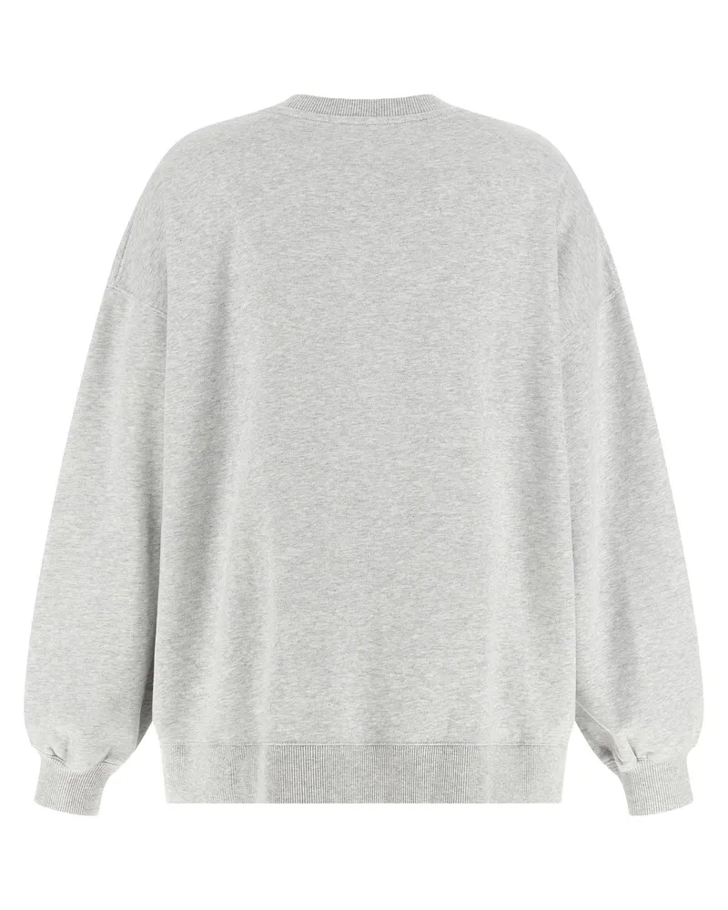 ROTATE Birger Christensen Logo-Embroidered Cotton Sweatshirt — Grey Grey