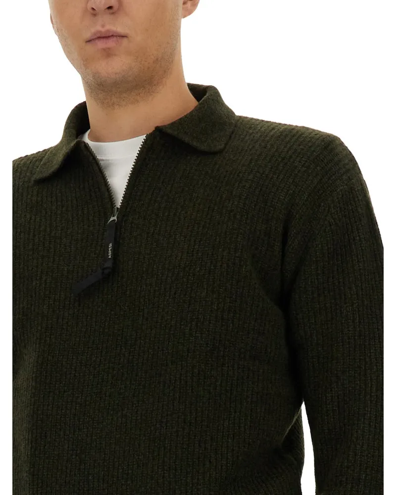 ASPESI Wool Jersey Sweater — Green Green