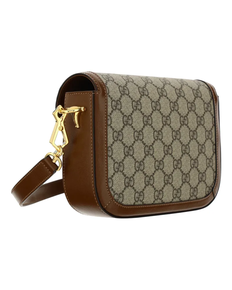 Gucci Women's Horsebit 1955 Mini Bag Be.ebon-Br.sugar-Vrv Polyurethane Handbags Be.ebon/br.sugar/vrv Hand Brown