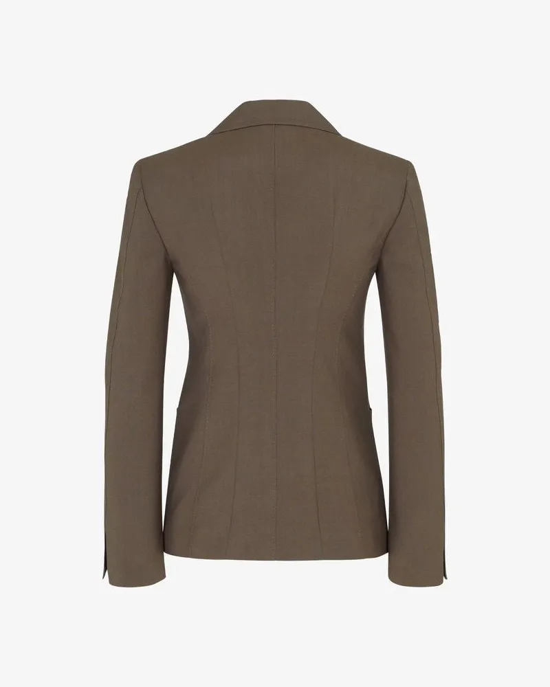Fendi Single-Breasted Blazer — Taupe Taupe