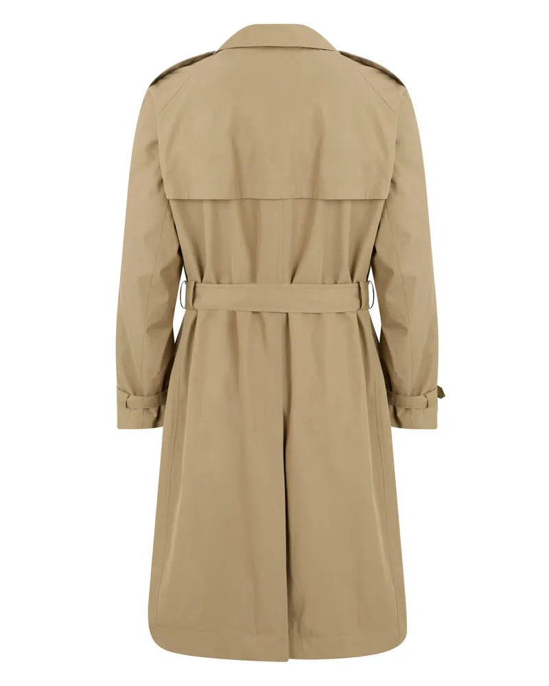 HUGO BOSS Men's Trench Coat Dark Beige Cotton Beige