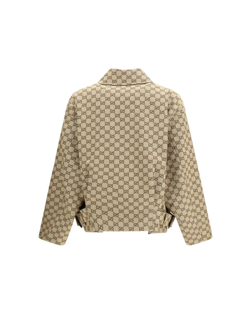Gucci Women's Beige Cotton Bomber Clothing Beige