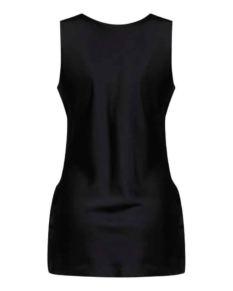 Stella McCartney Women's Top Draped Satin Black Acetate Tops Black