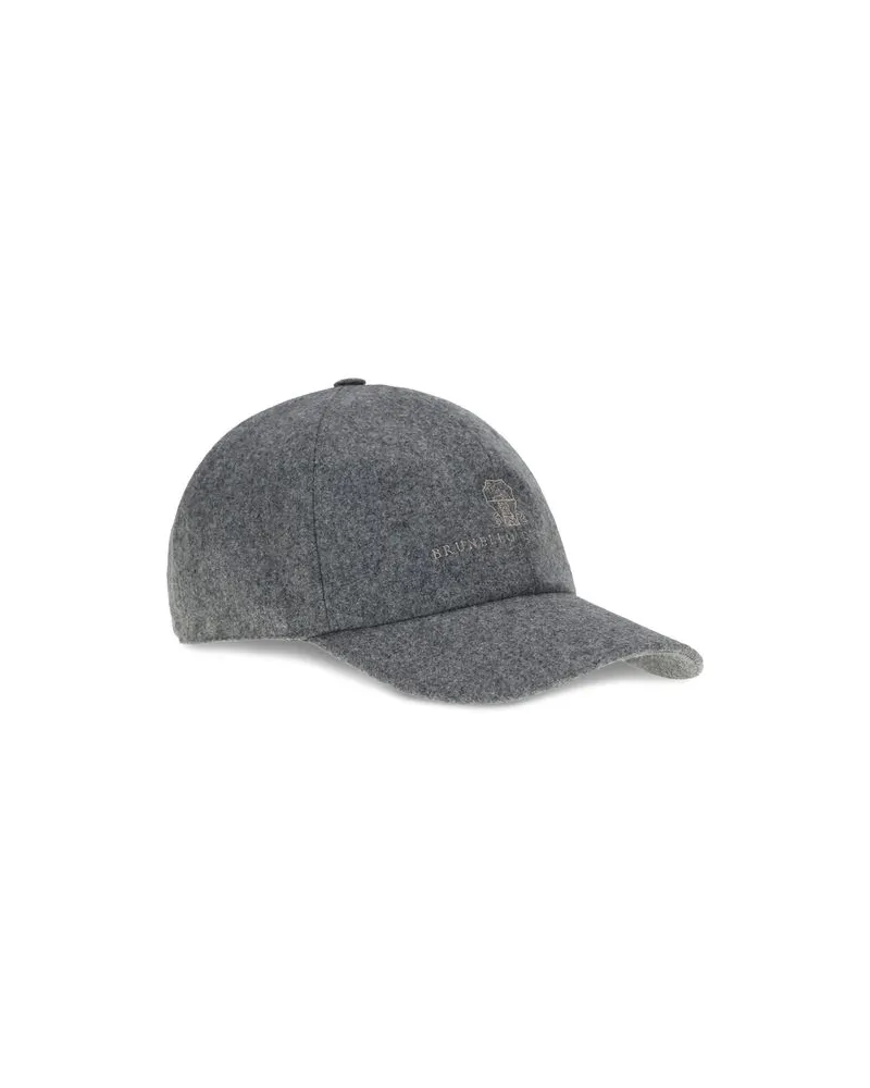 Brunello Cucinelli Men's Gray Wool Oves Aries Cap (baseball Hat Gray