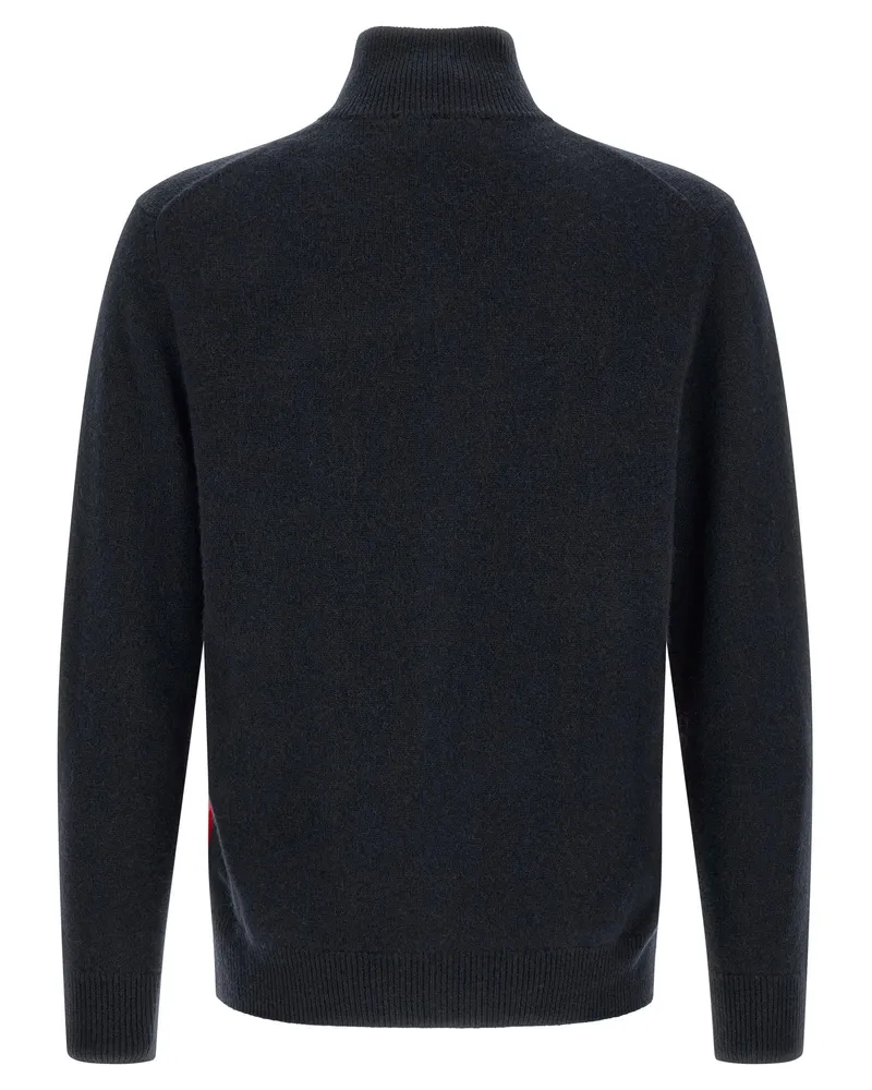 Ballantyne Diamond Intarsia Cashmere Cardigan — Navy Navy