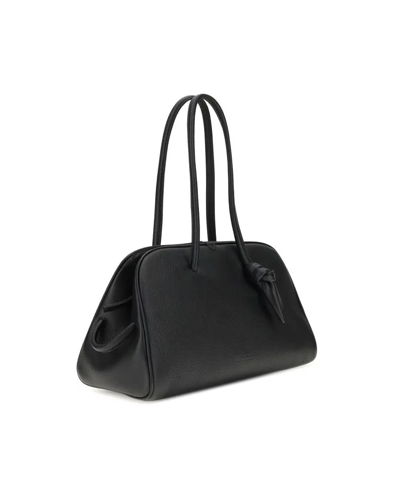 Jacquemus Women's Calf Leather Shoulder Bag Black Bos Black